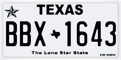 TX license plate BBX1643
