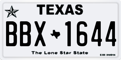 TX license plate BBX1644