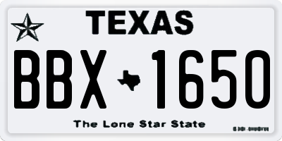 TX license plate BBX1650