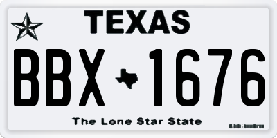 TX license plate BBX1676