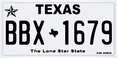 TX license plate BBX1679