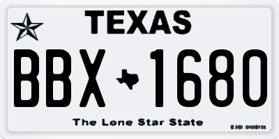 TX license plate BBX1680