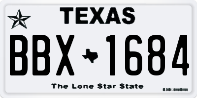 TX license plate BBX1684