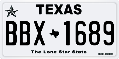 TX license plate BBX1689