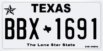 TX license plate BBX1691
