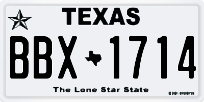 TX license plate BBX1714