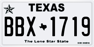 TX license plate BBX1719