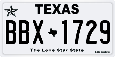 TX license plate BBX1729