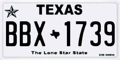 TX license plate BBX1739