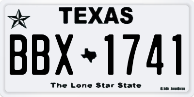 TX license plate BBX1741