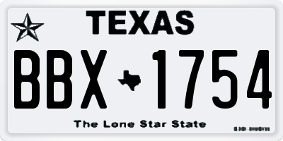 TX license plate BBX1754