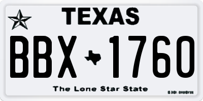 TX license plate BBX1760