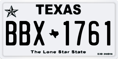 TX license plate BBX1761