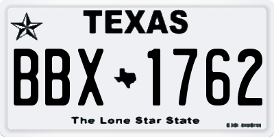 TX license plate BBX1762