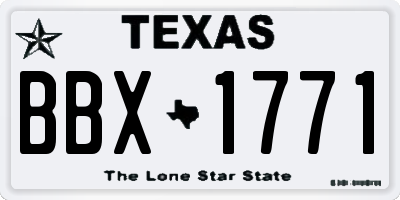 TX license plate BBX1771