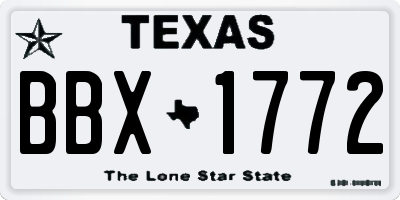 TX license plate BBX1772