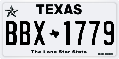 TX license plate BBX1779
