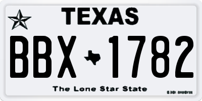 TX license plate BBX1782