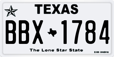 TX license plate BBX1784