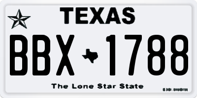 TX license plate BBX1788