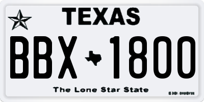 TX license plate BBX1800