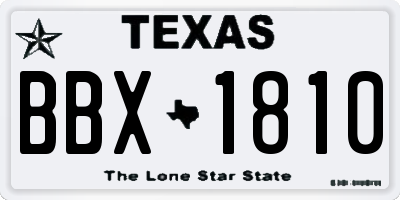 TX license plate BBX1810