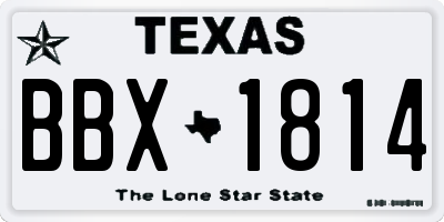 TX license plate BBX1814