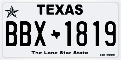 TX license plate BBX1819