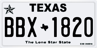TX license plate BBX1820