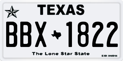 TX license plate BBX1822