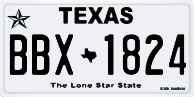 TX license plate BBX1824