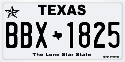 TX license plate BBX1825