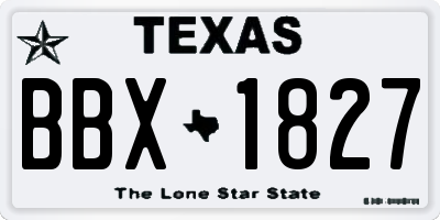 TX license plate BBX1827