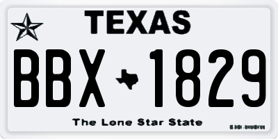 TX license plate BBX1829