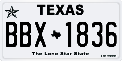 TX license plate BBX1836