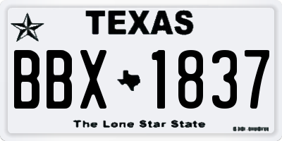 TX license plate BBX1837