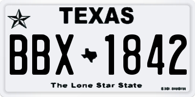 TX license plate BBX1842