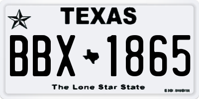 TX license plate BBX1865