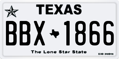 TX license plate BBX1866