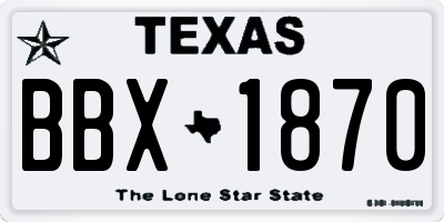 TX license plate BBX1870