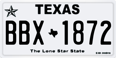 TX license plate BBX1872