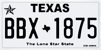 TX license plate BBX1875