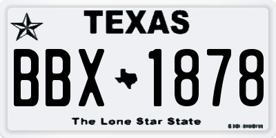 TX license plate BBX1878