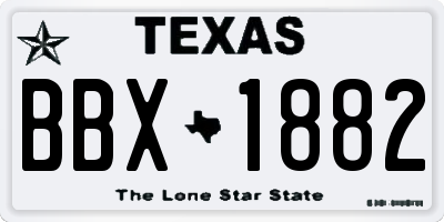 TX license plate BBX1882