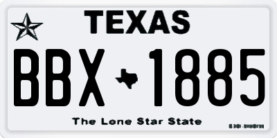 TX license plate BBX1885