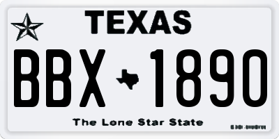 TX license plate BBX1890
