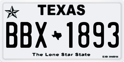 TX license plate BBX1893