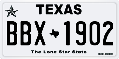 TX license plate BBX1902