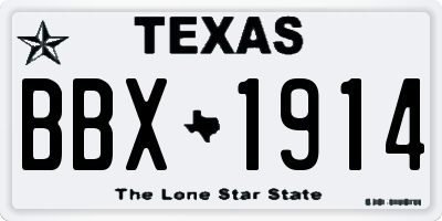 TX license plate BBX1914