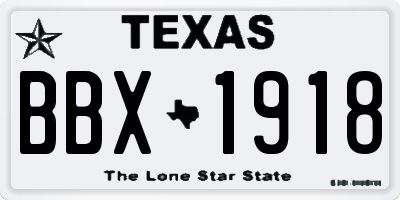 TX license plate BBX1918